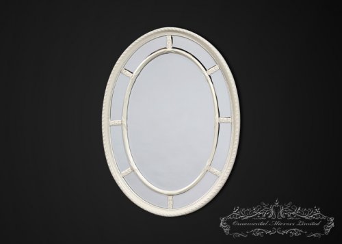 Anne White Oval Wall Mirror