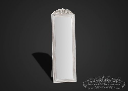Distressed White Dressing Mirror