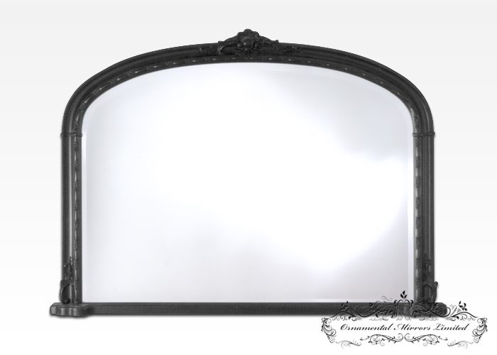 Formal ornate black leaner mirror or over mantel mirror from Ornamental ...