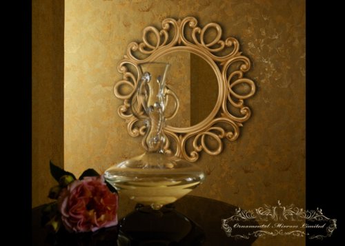 Ornate gold round mirror