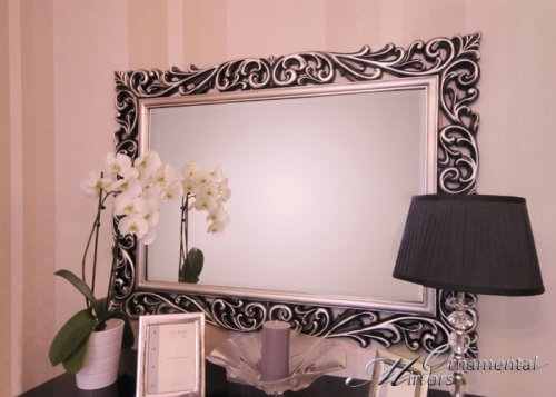 Puccini silver-black ornamental mirrors