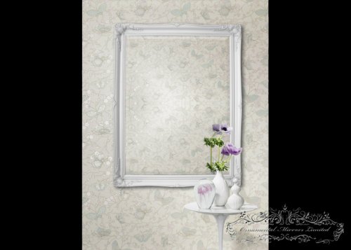 Simple classic French white mirror