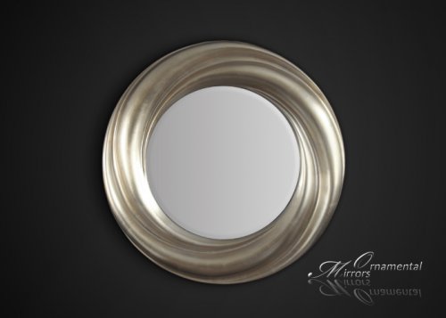 Swirl Silver Circular Mirror