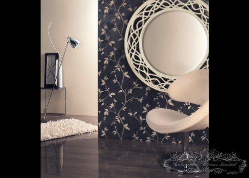 Waves and Circle ivory round mirror